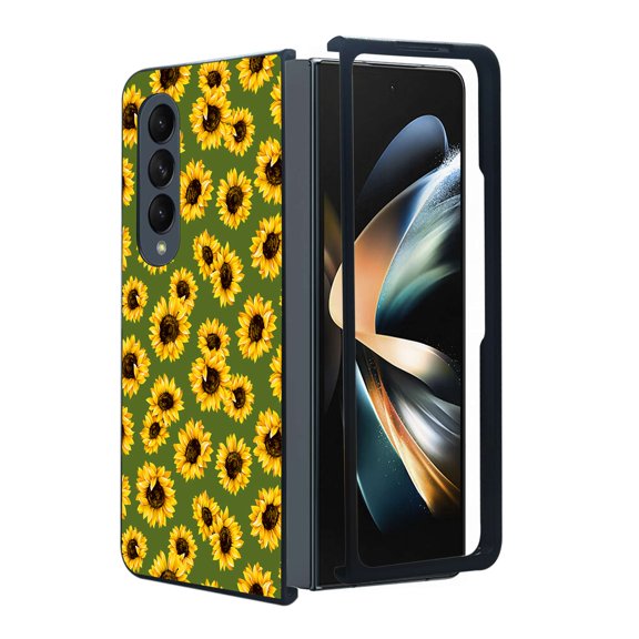 ANJ  Protective Snap-On Design Printed Case Compatible with Samsung Galaxy Z Fold 4 - Sunflowers Delight