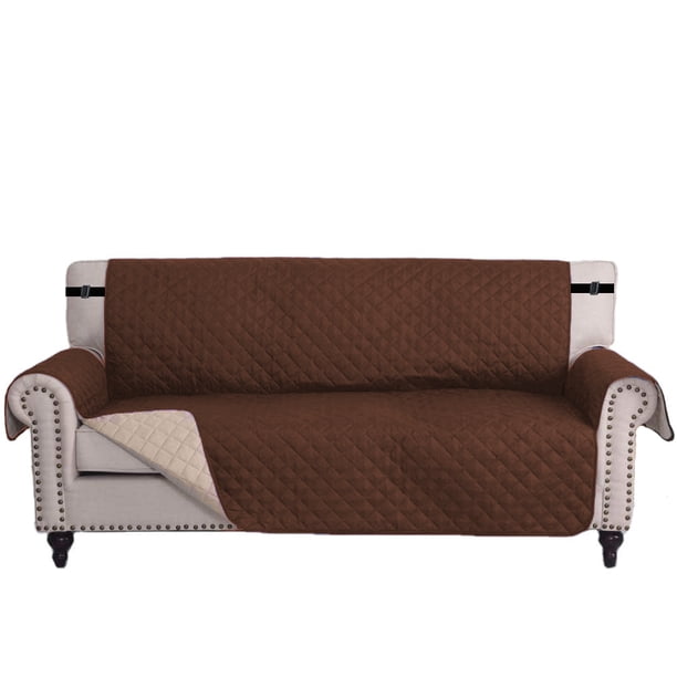 Xiao Hua Cojín para sofá de 2 plazas, funda para sillón marrón impermeable y antideslizante, funda protectora lavable para sofá