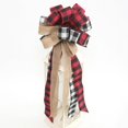 thumbnail image 6 of Christmas Tree Topper Bow, 35" x 14" Classic Buffalo Plaid Burlap Bow with Long Streamers for Xmas Tree, Rustic Farmhouse Xmas Decorations Home Decor, 6 of 6