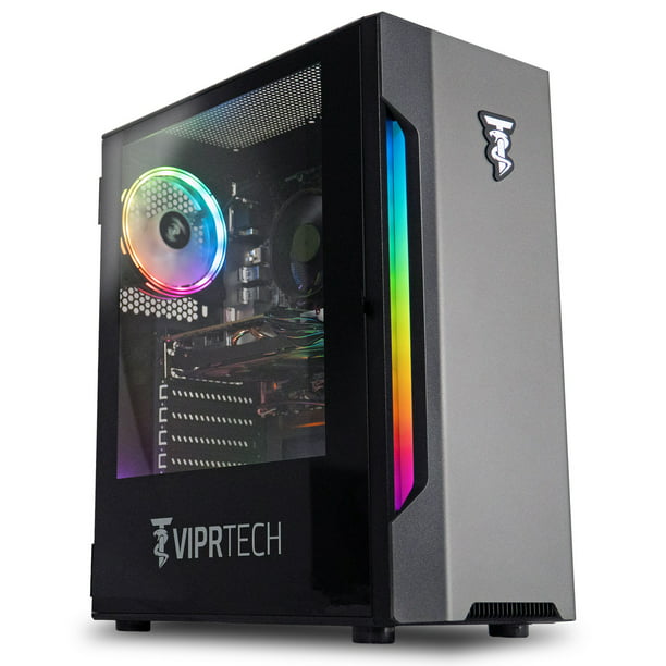 ViprTech Rebel Gaming Desktop Computer - AMD Ryzen 5 2600 (12-Core 3.9Ghz), NVIDIA RTX 2060 Super 8GB, 16GB DDR4 RAM, 512GB NVMe VR-Ready, Streaming, RGB, Windows 10 Pro, Year Warranty - Walmart.com