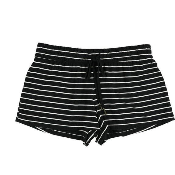 P.J. Salvage Womens Striped Pajama Shorts, Black, Small