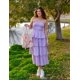 thumbnail image 5 of Vestido largo ZESICA Summer 2025 sin tirantes con hombros descubiertos morado, 5 of 9