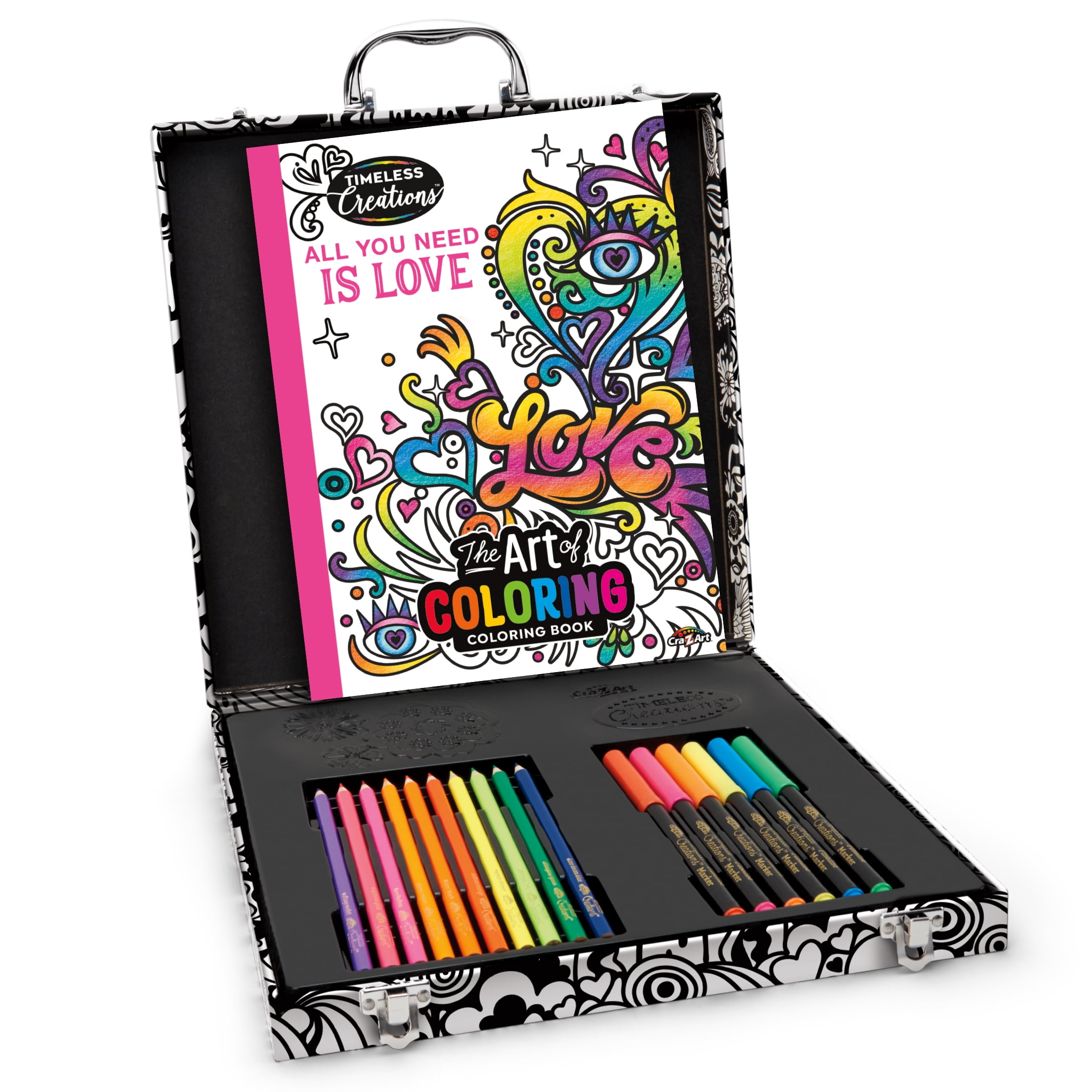 2pc Gift Set Coloring the 80s Adult Coloring Book Relax & Rewind + Neon  Crayons