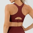 thumbnail image 4 of Sujetador deportivo de cuello alto y largo para mujer: sujetador de yoga con espalda cruzada y relleno, top corto sin mangas con sujetador incorporado, 4 of 6