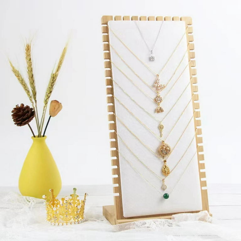 Wood Necklace Easel Display Stand Holder Jewelry Display Rack Necklace Easel Showcase Jewelry Organizer Holder Holder for Home Decoration White Walmart