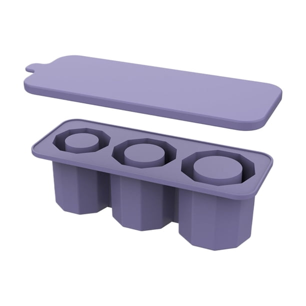 Matsuzay Prototipo de molde de bandeja de hielo de vidrio de agua fácil de desmoldar molde de bandeja de hielo con caja Bandeja de hielo de Teteras lavanda violeta