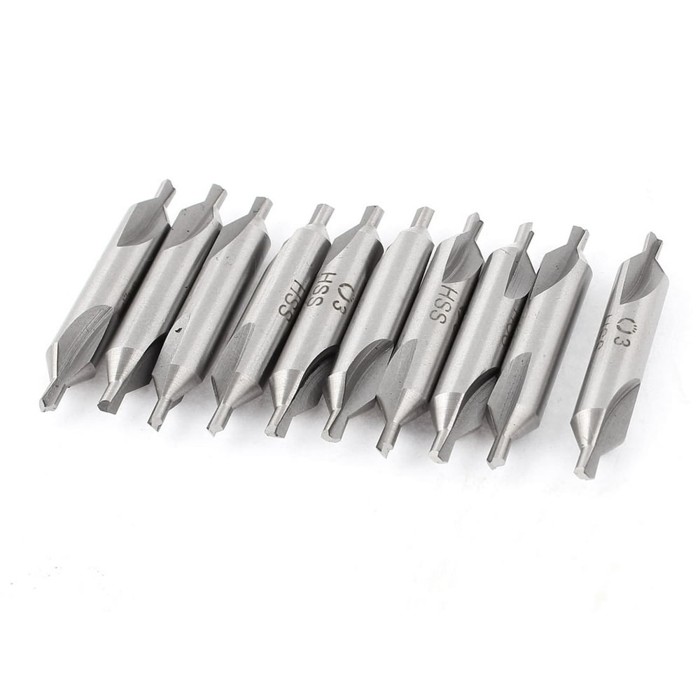 10Pcs 3mm 60 Degree Double End HSS Center Drill Countersink Bit Lathe
