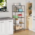 thumbnail image 2 of BestOffice 5-Shelf Adjustable Wire Shelving Unit Metal Shelf Layer Rack Strong Steel Organizer Wire Rack 24" L x 14" W x 60" H for Restaurant Garage Pantry Kitchen Garage,Black, 2 of 7