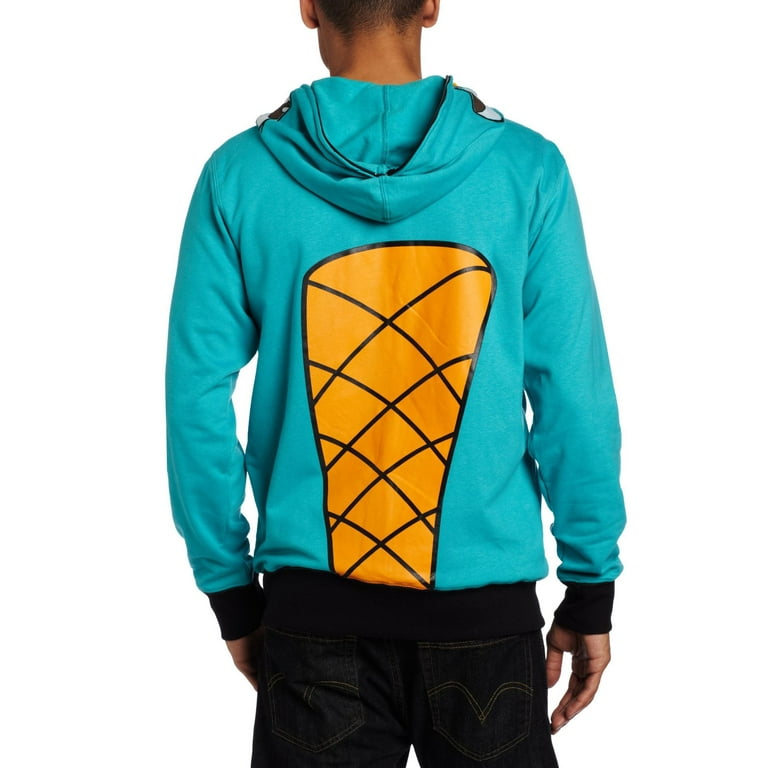 Phineas and Ferb Mens Perry the Platypus Costume Hoodie Sweatshirt X Large