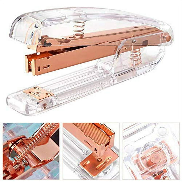  Rose Gold Desk Accessories, Cute Office Supplies Set Included  Acrylic Stapler and Tape Dispenser, Pen Holder, Pen, Phone Holder,  Scissors, Binder Clips, Ruler, Transparent Glue : Office Products