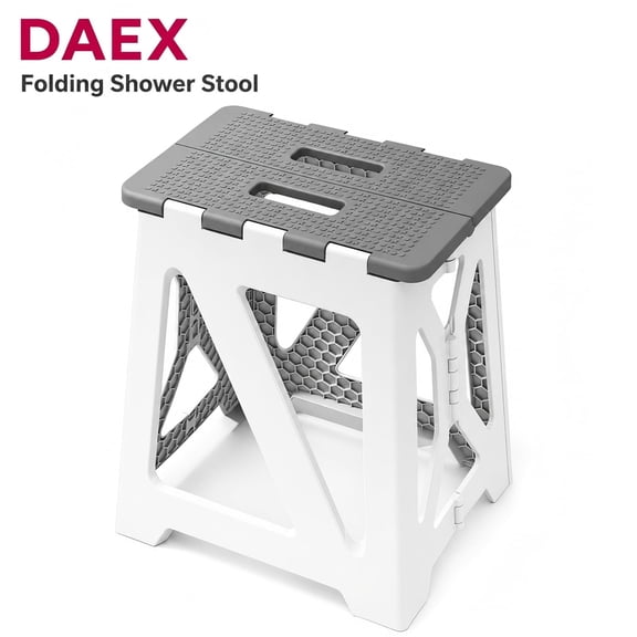 DAEX Heavy-Duty Foldable Shower Chair – Non-Slip Bath Stool, Holds 330 lbs, for Seniors & Adults