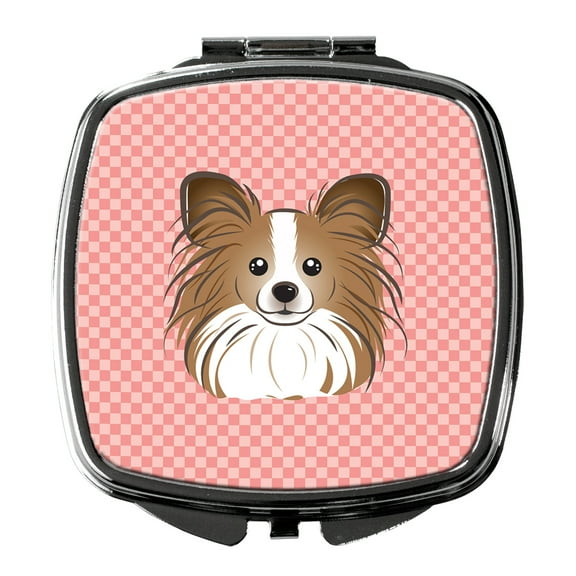Checkerboard Pink Papillon Compact Mirror BB1248SCM