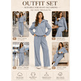 thumbnail image 5 of DOKOTOO Womens Sweatsuits 2 Piece Sets Oversized Half Zip Sweatshirt Matching Wide Leg Sweatpants Tracksuits Lounge Set, 5 of 11