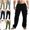 Black, variant on Xzbqbs Pants for Men Cotton Linen Cargo Pants Casual Elastic Waist Drawstring Pants Loose Fit Summer Beach Yoga Travel Work Pants