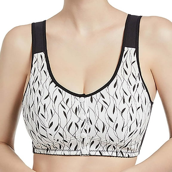 Sports Bra Bras For Women Front Closure Lightly Lined No Underwire T Shirt Bras For Everyday Full Coverage Comfort Supportive Bralette,Black Women'S Nylon Underwear 48