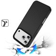 thumbnail image 2 of For iPhone 17 Pro CarbonFiber Design Magnetic Ring HQ Thick 2.0mm Hybrid Case - Black, 2 of 3