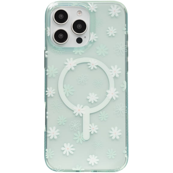 ZAGG Milan Snap Case for iPhone 16 Pro Max Green Daisies