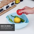 thumbnail image 4 of unbranded 1Ud Canasta Escurridora Azul De Plástico Para Y Verduras Con Doble, 4 of 6