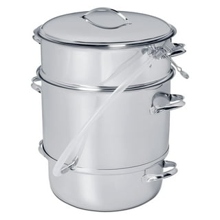 Ginatex 11-Quart Steam Juicer, Pasta Pot w/Tempered Glass Lid, Easy to Use  Stainless Steel Steamer Pot for Cooking
