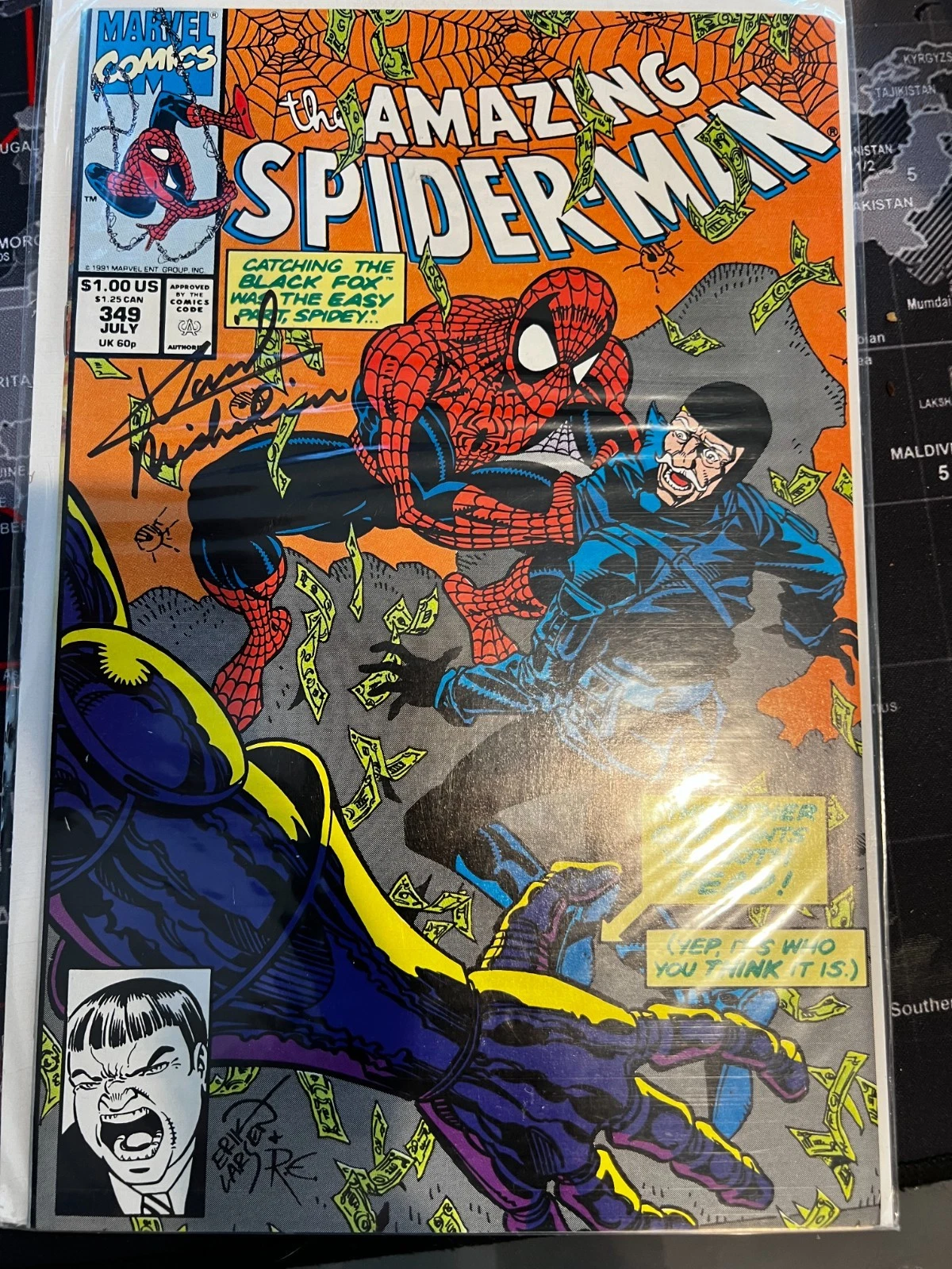 Amazing Spider-Man #349 Signed by David Michilinie VERY FINE