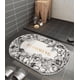 thumbnail image 5 of Alfombrilla de baño tipo cachemira, absorbente, antideslizante, para entrada de baño, ovalada, 5 of 5