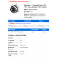 thumbnail image 2 of Alternator 1 - Compatible with 1991 - 1997 Saturn SL Base 1.9L 4-Cylinder - Autopart Premium, 2 of 2