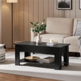 thumbnail image 3 of Alden Design Modern 39" Wood Lift Top Coffee Table with Lower Shelf for Living room, Black, 3 of 10