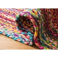 thumbnail image 5 of Safavieh Braided Collection BRD210A Handmade Boho Reversible Cotton Area Rug, 5' x 5' Round, Red / Multi, 5 of 5