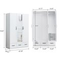 thumbnail image 6 of Idealcabin Freestanding Wardrobe Armoire With Drawers, Modern Bedroom Wardrobe Closet for Hanging Clothes, Wood Cabinet with Shelves, 6 of 7