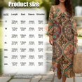 thumbnail image 6 of DISNIMO Mandala Flower Printed Womens 3/4 Sleeve Maxi Dresses Loose V Neck Dress Casual Midi Dress Beach Vacation Shift Dresses Fashion Spring Outfits, M, 6 of 6