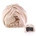 thumbnail image 3 of Gorro de dormir de doble capa de seda artificial ajustable popular, gorro de ducha con giro cruzado, gorro de maquillaje de belleza, 3 of 5