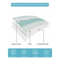 thumbnail image 5 of Quilts Twin Size Bedding Set, Aqua Striped Lightweight Quilted Comforter, Rustic Farmhouse Stripes Soft Reversible Bedspread Coverlet with Pillow Covers for All Season, 68" x 86", 5 of 7