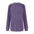 thumbnail image 6 of RYRJJ Womens Soft Ribbed Knit Hoodie Sweaters Long Sleeve Pullover Shirts Lightweight Drawstring Fall Sweatshirt Tops with Pocket(Purple,XXL), 6 of 8