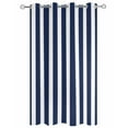 thumbnail image 2 of nqOlkjepod Outdoor Curtains for Patio Waterproof, Navy Blue Striped Outdoor Privacy Panels Grommet, Modern Farmhouse Blue White Stripes Blackout Outside Curtains for Porch/Cabana 54"x84", 1 Panel, 2 of 8