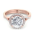 thumbnail image 2 of Fraser - Moissanite Round Cut Halo Lab Diamond Engagement Ring with Twist Band, 2 of 4