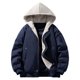 thumbnail image 2 of Ceisia Men's solid color warm hooded coat long sleeve outerwear Gift, 2 of 4