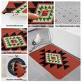 thumbnail image 6 of Red Black Green Boho Bath Mat 3 Piece Bathroom Rug Set, Farmhouse Vintage Abstract Geometric Non Slip Bath Rug Contour Mat and Toilet Lid Cover, Absorbent Shower Mats Soft Bath Rugs and Mats Sets, 6 of 8