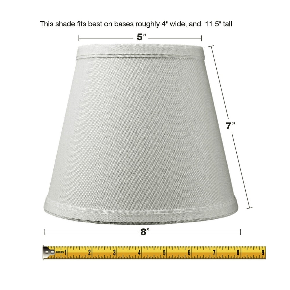 5x8x7 Empire Linen Edison Clip-On Lamp Shade Light Oatmeal Linen Fabric