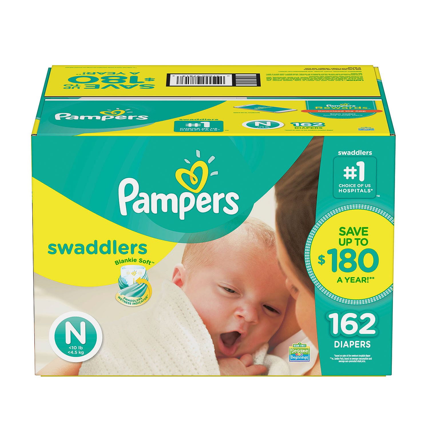 pampers swaddlers newborn 162 ct