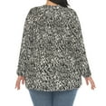thumbnail image 3 of White Mark Women's Plus Size Printed Peasant Blouse, 3 of 6