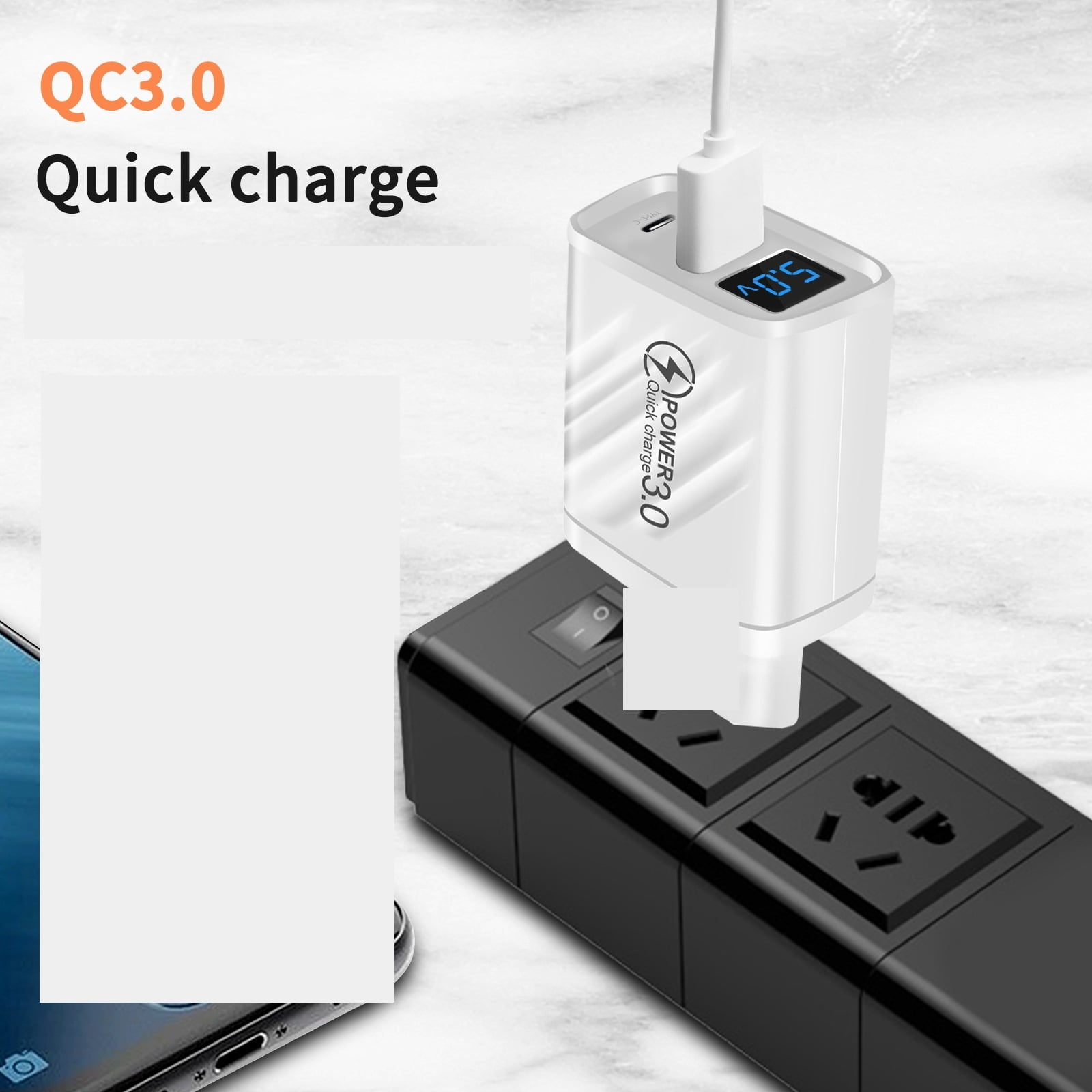 20W USB Fast Wall Charger USB Type C PD Charger 3.0 Digital Display USB Quick Charging ,Safe and Reliable