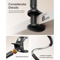 thumbnail image 3 of Soporte SAIJI con cuello de cisne para cama, 98 cm, brazo de piel, negro, 3 of 6