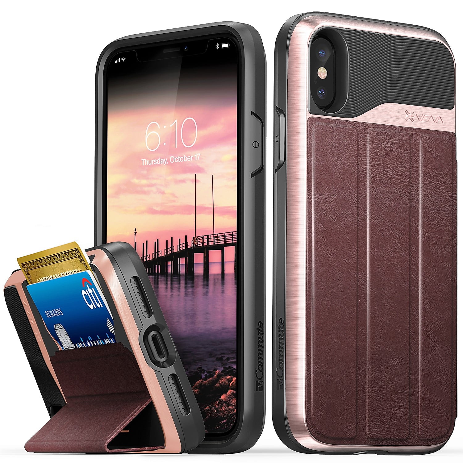 iPhone Xs Flip Case Cover for Leather Cell Phone Cover Kickstand Extra-Shockproof Business Card Holders Flip Cover 