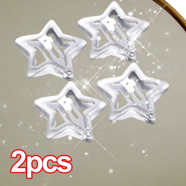 Pinzas para el pelo de estrella plateada para niña, pasadores de Metal con estrella de filigrana, joyería para el cabello, sin plomo, 2/100 Uds.