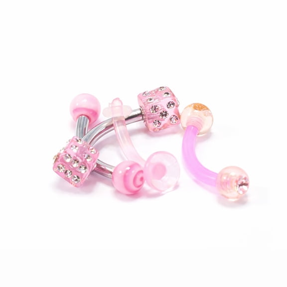 Luxe Modz 4 Pack 14G Surgical Steel and Acrylic Curved Barbells Cartilage Retainer Piercings Jewelry Body Piercings Jewelry for Women Men