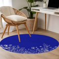 thumbnail image 4 of Round Rugs 3Ft, Blue Botanical Round Area Rug Washable Indoor Throw Carpet, Farmhouse Spring Summer Flower Small Non Slip Circle Rug for Bedroom Living Room Home Decor Aesthetic, 4 of 8