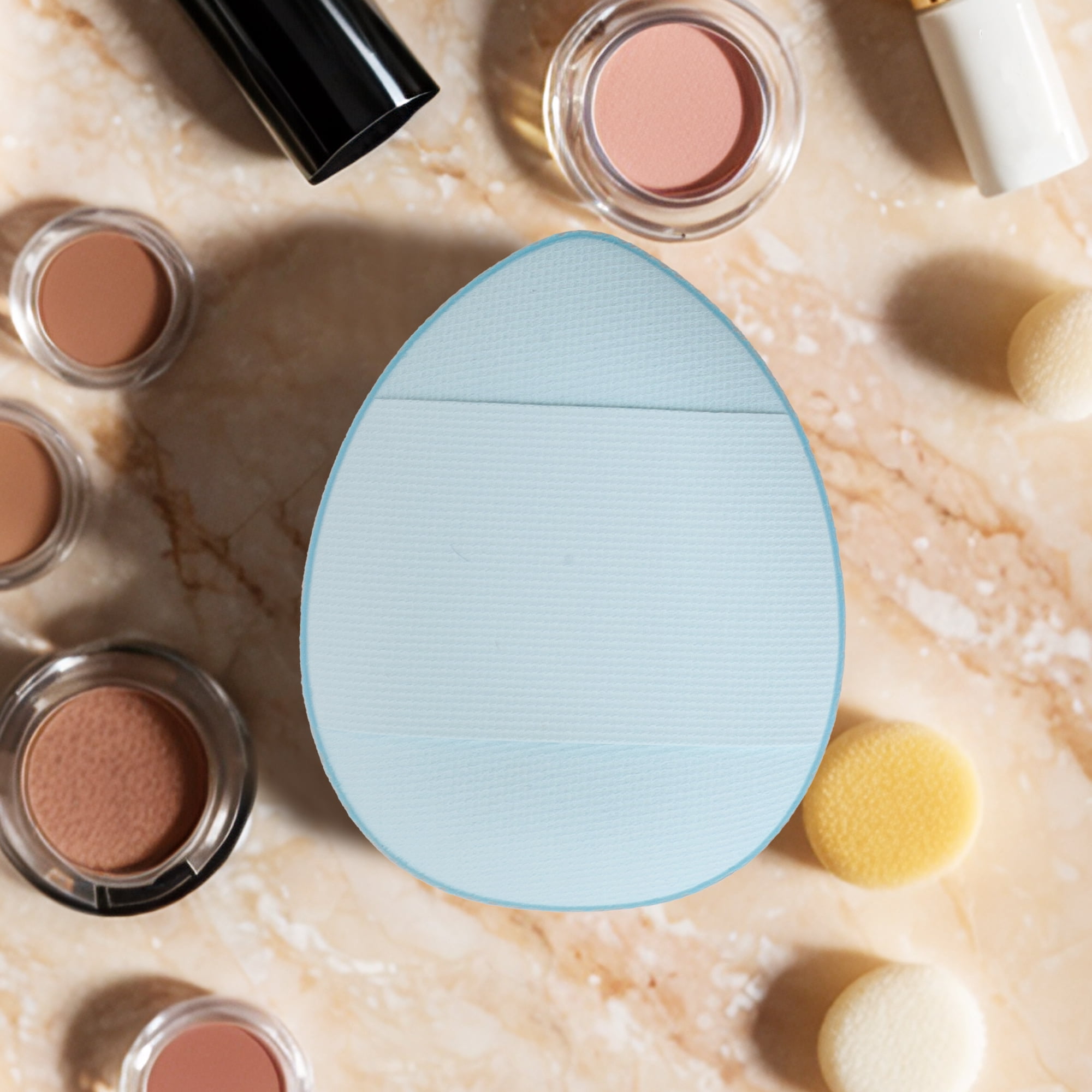 Unique Bargains 5Pcs Portable Mini Face Makeup Sponge for Bedrooms Travel Use Light Blue