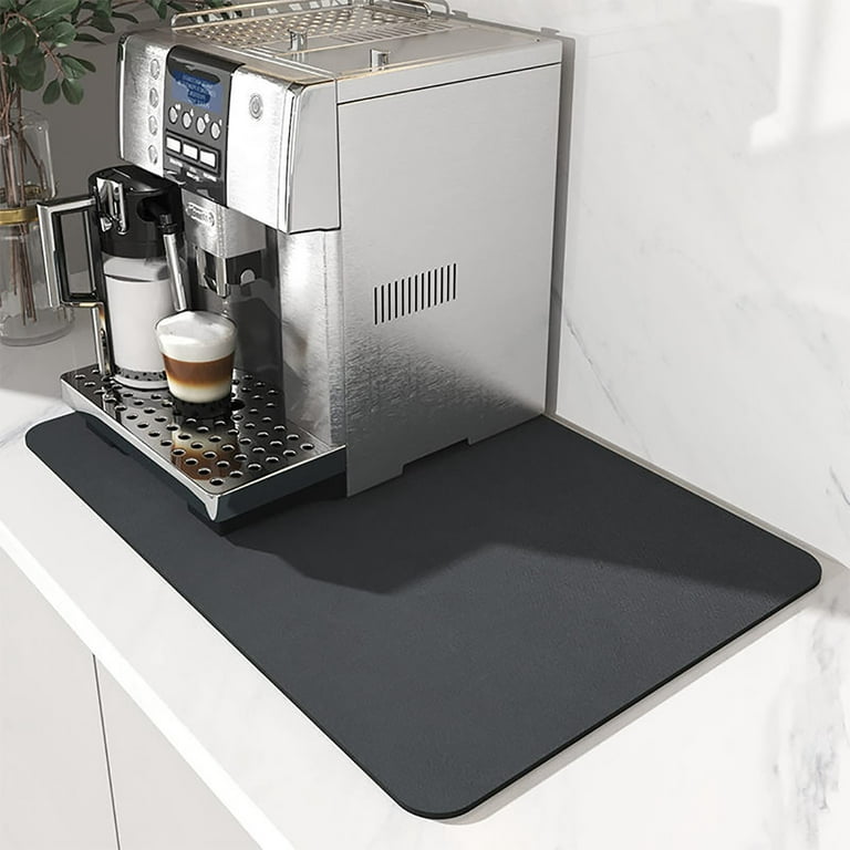 Greyghost Coffee Mat Hide Stain Rubber,Coffee Maker Mat for Countertops,  Absorbent Coffee Bar Mat for Kitchen Counter,Coffee Bar Accessories Under  Appliance Mats,Drying Mat for Kitchen Counter 