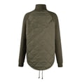 thumbnail image 4 of Winter Women Warm Knit Patchwork Puffy Jacket Casual Stand Neck Long Sleeve Jackets with Zipper Army Green M, 4 of 7