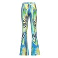 thumbnail image 3 of Female Long Pants Water Ripple Print High Waist Flared Trousers, 3 of 6